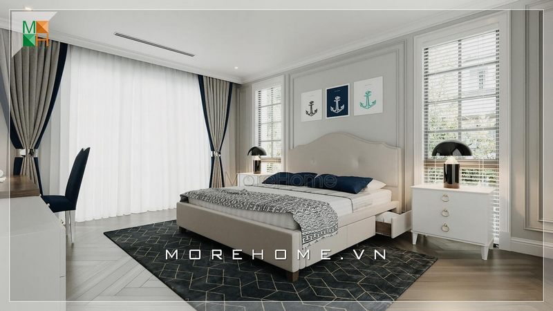 Giường ngủ hiện đại được thiết kế độc đáo có tủ kéo phía dưới tiện nghi khi sử dụng vừa gọn gàng lại tinh tế, sáng tạo.